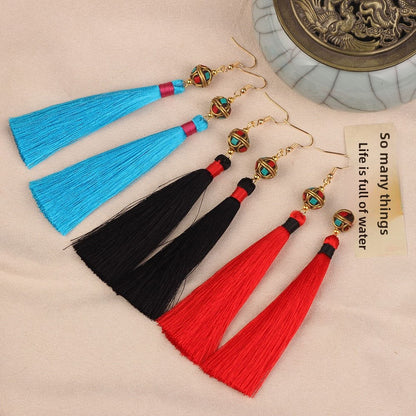 Ethnic Style Tassel Earrings For Women Featuring Copper Craftsmanship