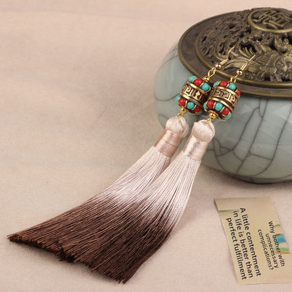Ethnic Style Tassel Earrings For Women Featuring Copper Craftsmanship