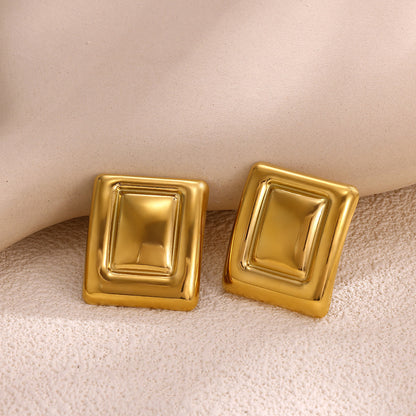 Flowers Stud Earrings For Women Featuring Waterproof Non Tarnish 304 Stainless Steel With 18K Real Gold PVD Coated Plating