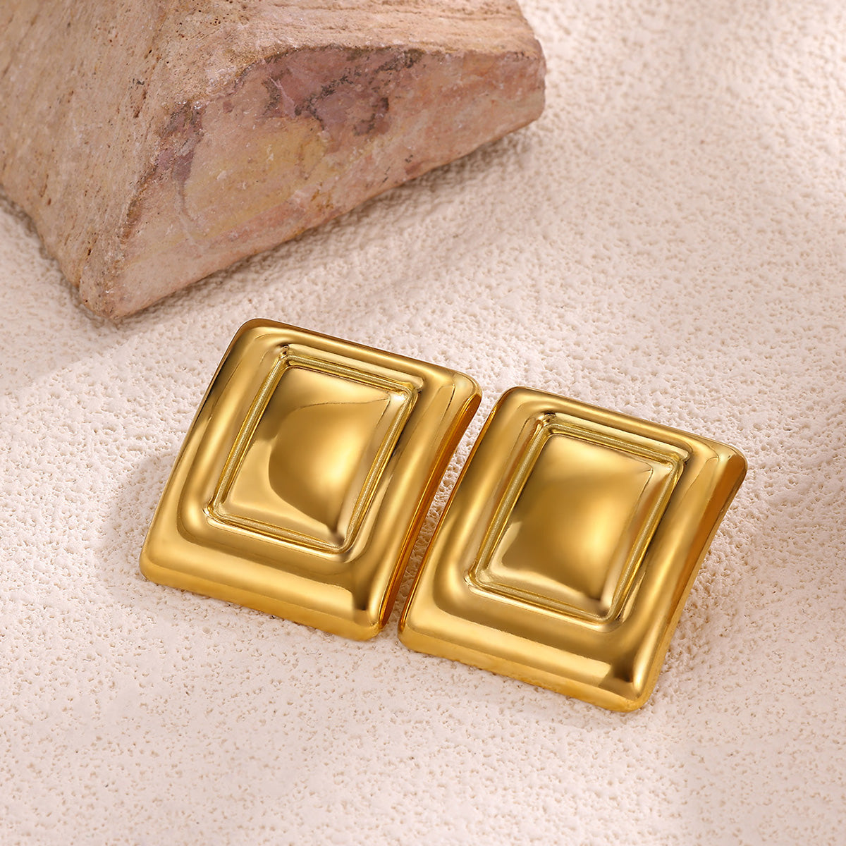 Flowers Stud Earrings For Women Featuring Waterproof Non Tarnish 304 Stainless Steel With 18K Real Gold PVD Coated Plating