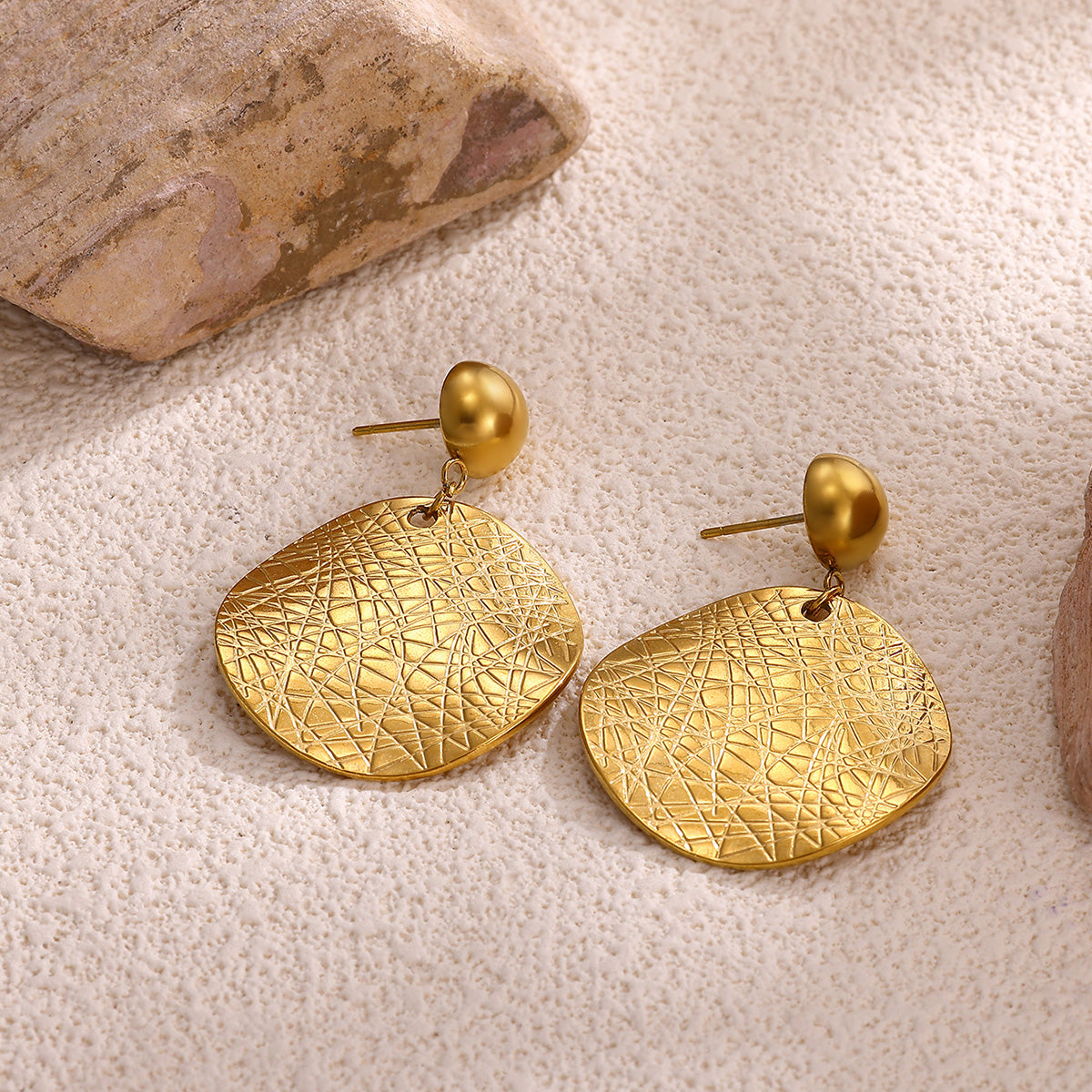 Flowers Stud Earrings For Women Featuring Waterproof Non Tarnish 304 Stainless Steel With 18K Real Gold PVD Coated Plating