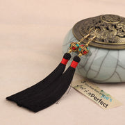 10 # [Black] Tassel Earrings
