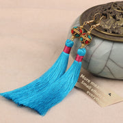 12#[Blue] Tassel Earrings