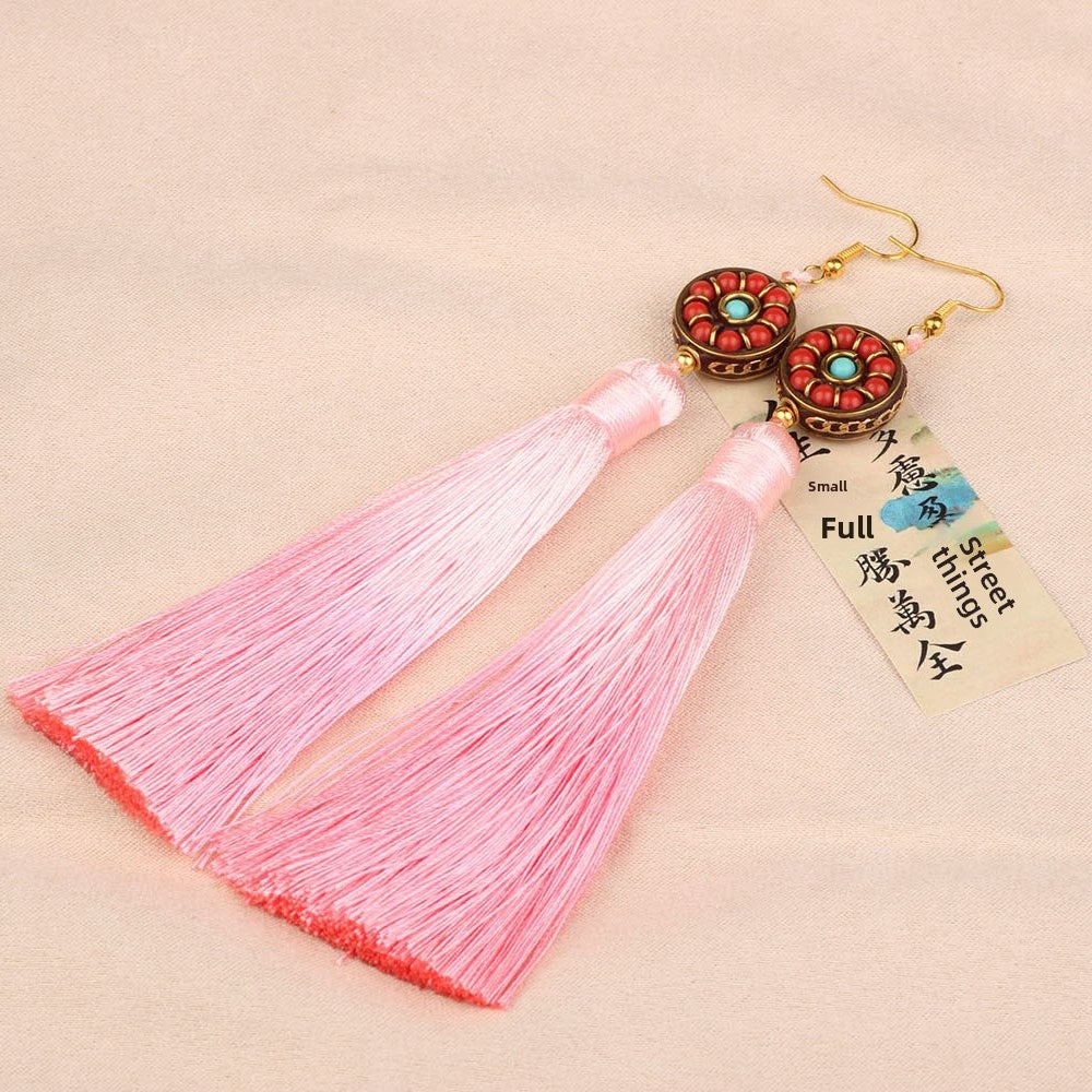 Ethnic Style Tassel Earrings For Women Featuring Copper Craftsmanship