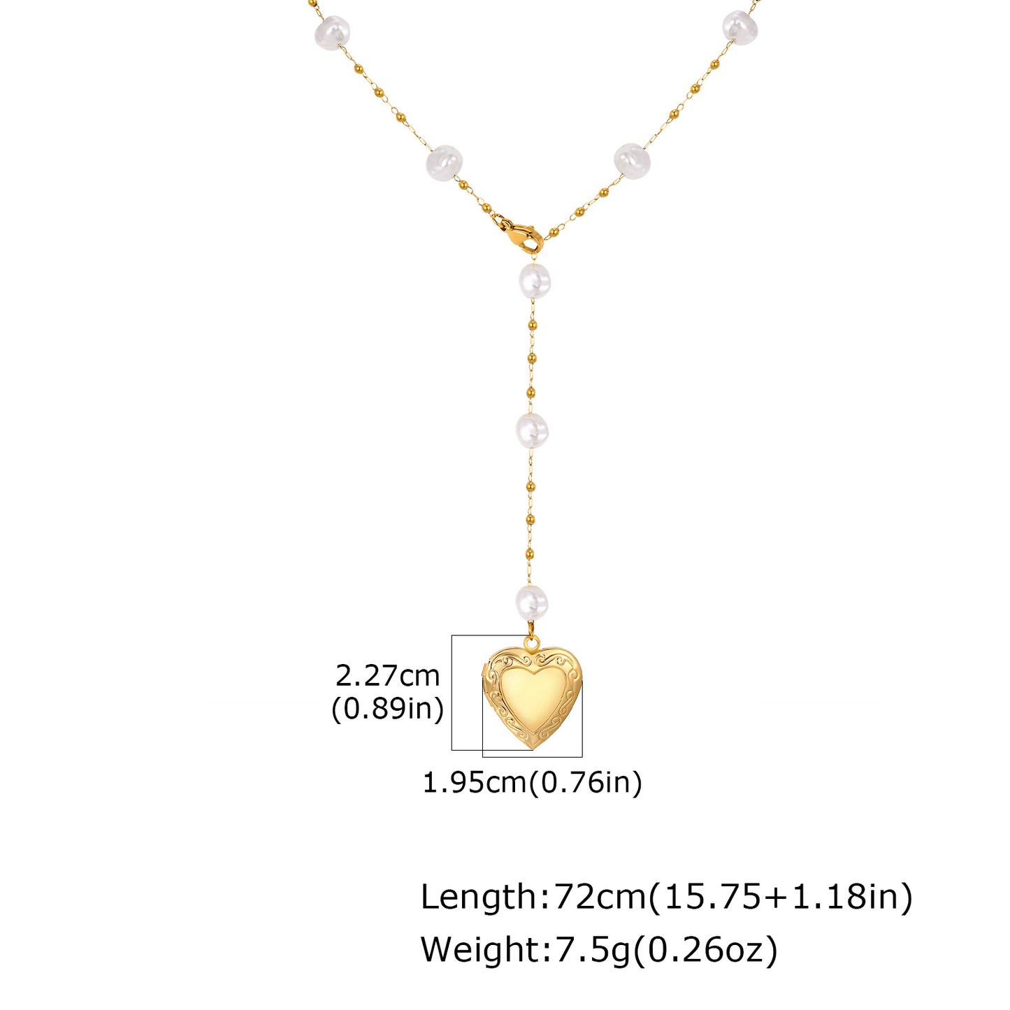 Heart Shape Pendant Necklace For Women In IG Style Featuring 304 Stainless Steel With 18K Real Gold Plated Cable Chain