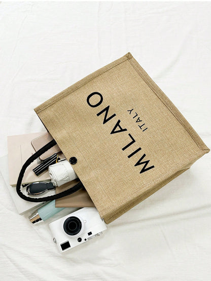 Women’s Square Polyester Cosmetic Bag Featuring Vocabulary Words, Perfect For Spring & Summer