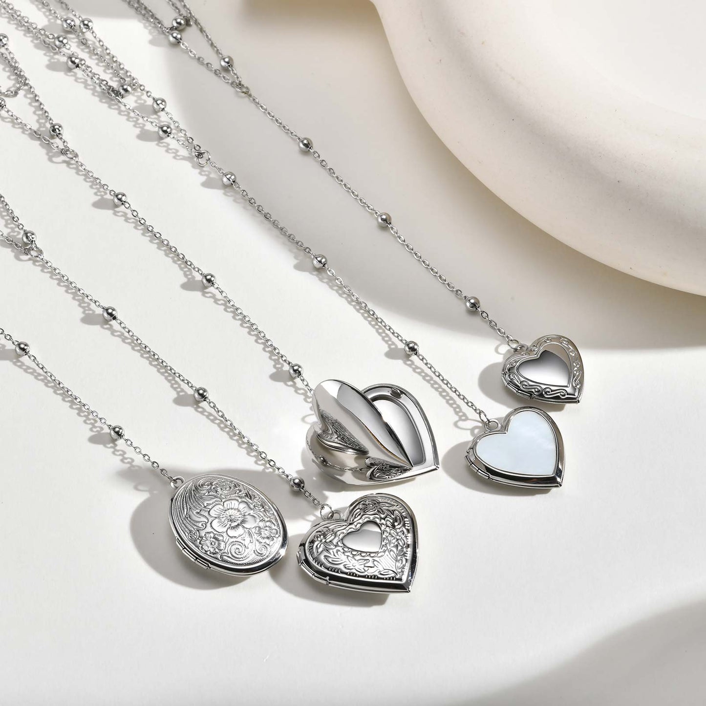 Heart Shape Pendant Necklace For Women In IG Style, 304 Stainless Steel With 18K Real Gold Plated Cable Chain