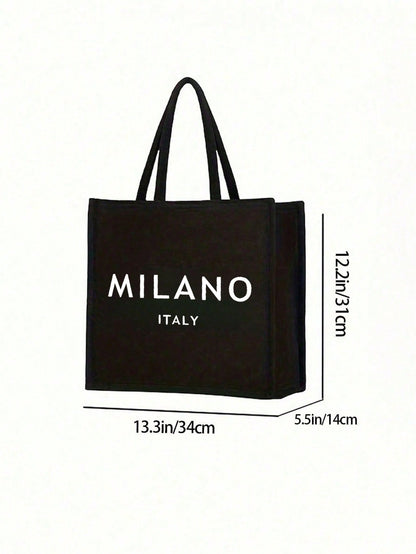 Women’s Square Polyester Cosmetic Bag Featuring Vocabulary Words Design, Ideal For Spring & Summer
