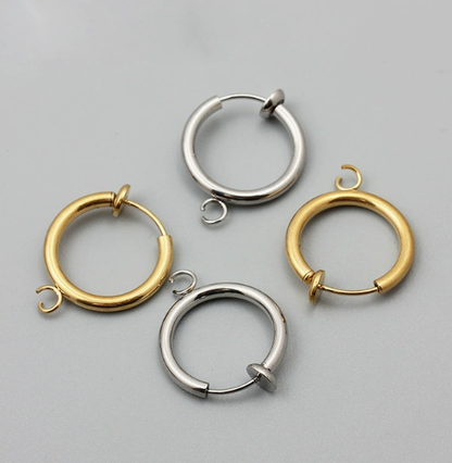 Round Love Charms Jewelry Accessories In Steel Color, Titanium Steel With PVD Coated Gold Plating Process