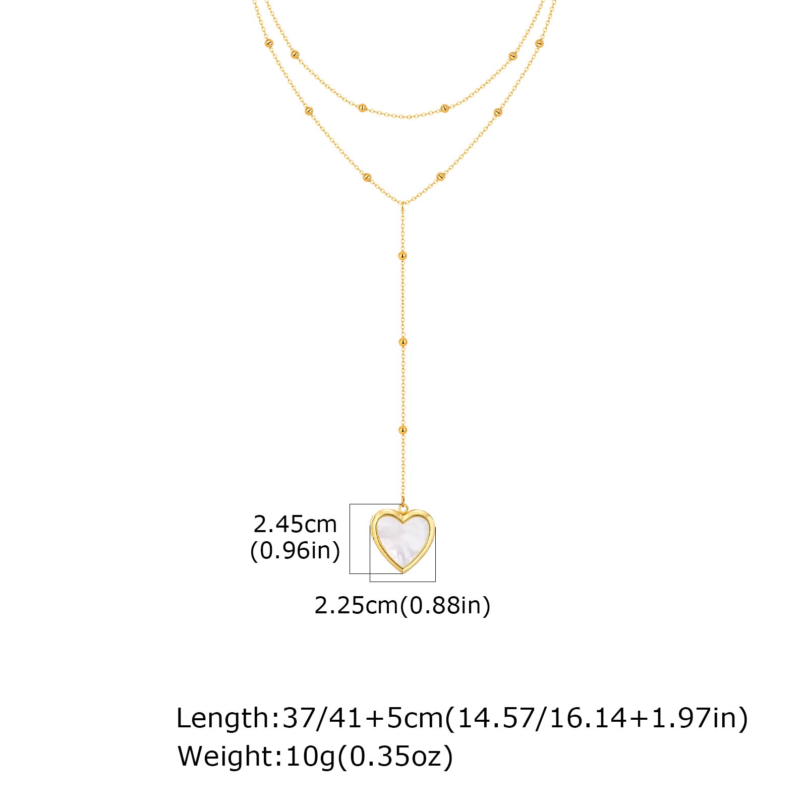 Heart Shape Pendant Necklace For Women In IG Style, 304 Stainless Steel With 18K Real Gold Plated Cable Chain