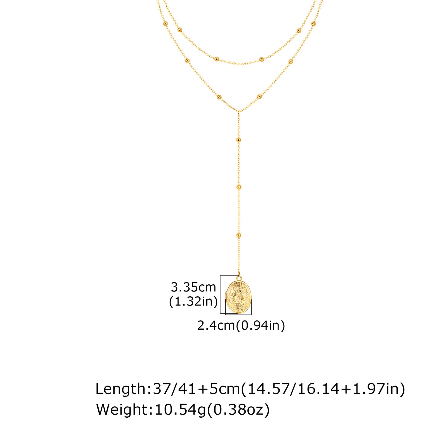 Heart Shape Pendant Necklace For Women In IG Style, 304 Stainless Steel With 18K Real Gold Plated Cable Chain