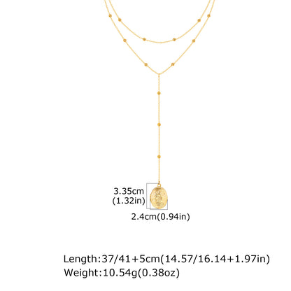 Heart Shape Pendant Necklace For Women In IG Style, 304 Stainless Steel With 18K Real Gold Plated Cable Chain