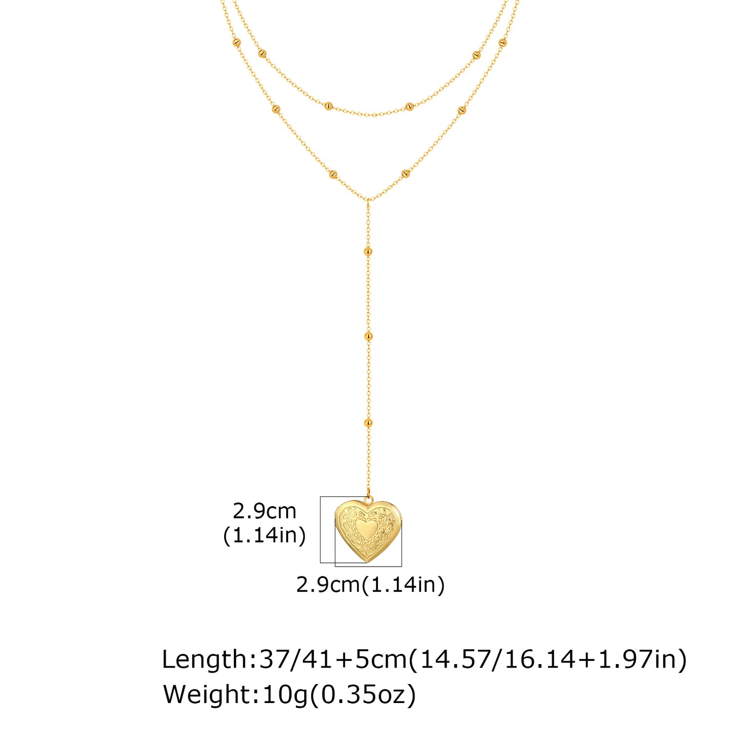 Heart Shape Pendant Necklace For Women In IG Style, 304 Stainless Steel With 18K Real Gold Plated Cable Chain