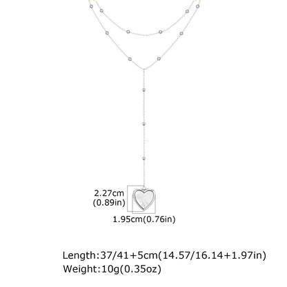 Heart Shape Pendant Necklace For Women In IG Style, 304 Stainless Steel With 18K Real Gold Plated Cable Chain