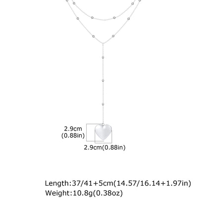 Heart Shape Pendant Necklace For Women In IG Style, 304 Stainless Steel With 18K Real Gold Plated Cable Chain