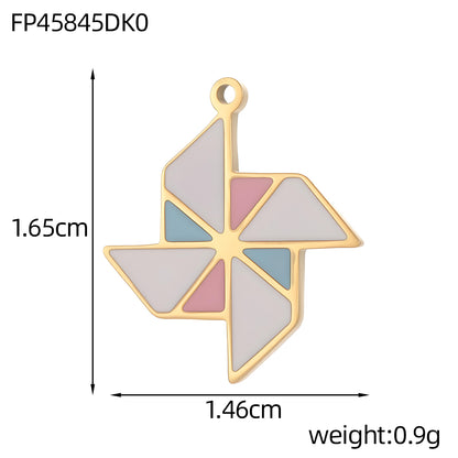 Lips Pendant In 304 Stainless Steel With 14K Real Gold Plated PVD Coating 0.03µm Thickness Featuring Enamel Process, 1 Piece