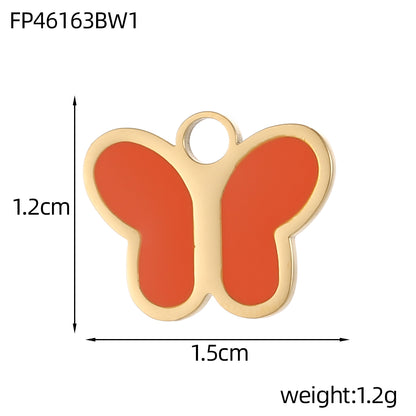 Lips Pendant In 304 Stainless Steel With 14K Real Gold Plated PVD Coating 0.03µm Thickness Featuring Enamel Process, 1 Piece