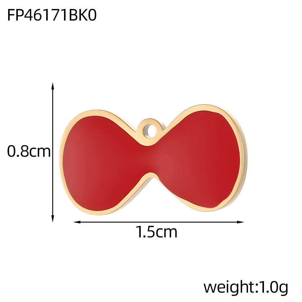 Lips Pendant In 304 Stainless Steel With 14K Real Gold Plated PVD Coating 0.03µm Thickness Featuring Enamel Process, 1 Piece
