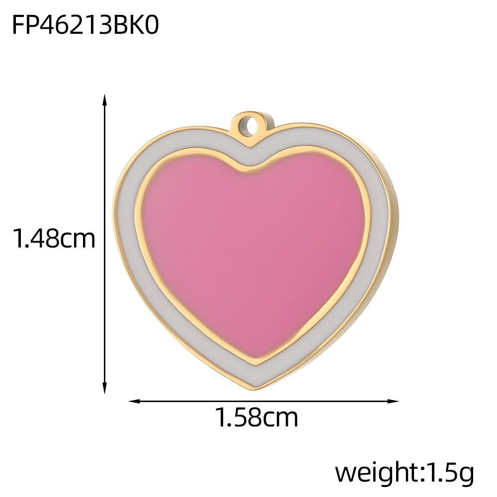 Lips Pendant In 304 Stainless Steel With 14K Real Gold Plated PVD Coating 0.03µm Thickness Featuring Enamel Process, 1 Piece