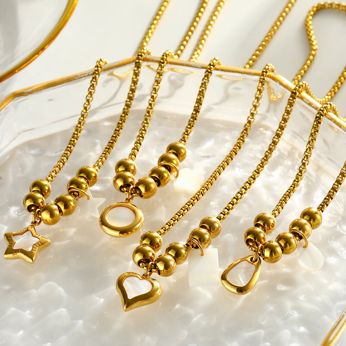Round Pendant Necklace For Women Featuring 201 Stainless Steel With 18K Real Gold Plated Box Chain, Perfect For Valentine's Day