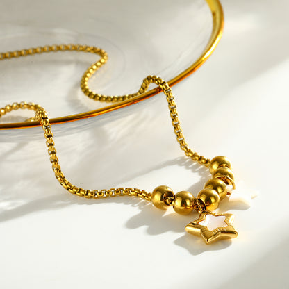 Round Pendant Necklace For Women Featuring 201 Stainless Steel With 18K Real Gold Plated Box Chain, Perfect For Valentine's Day