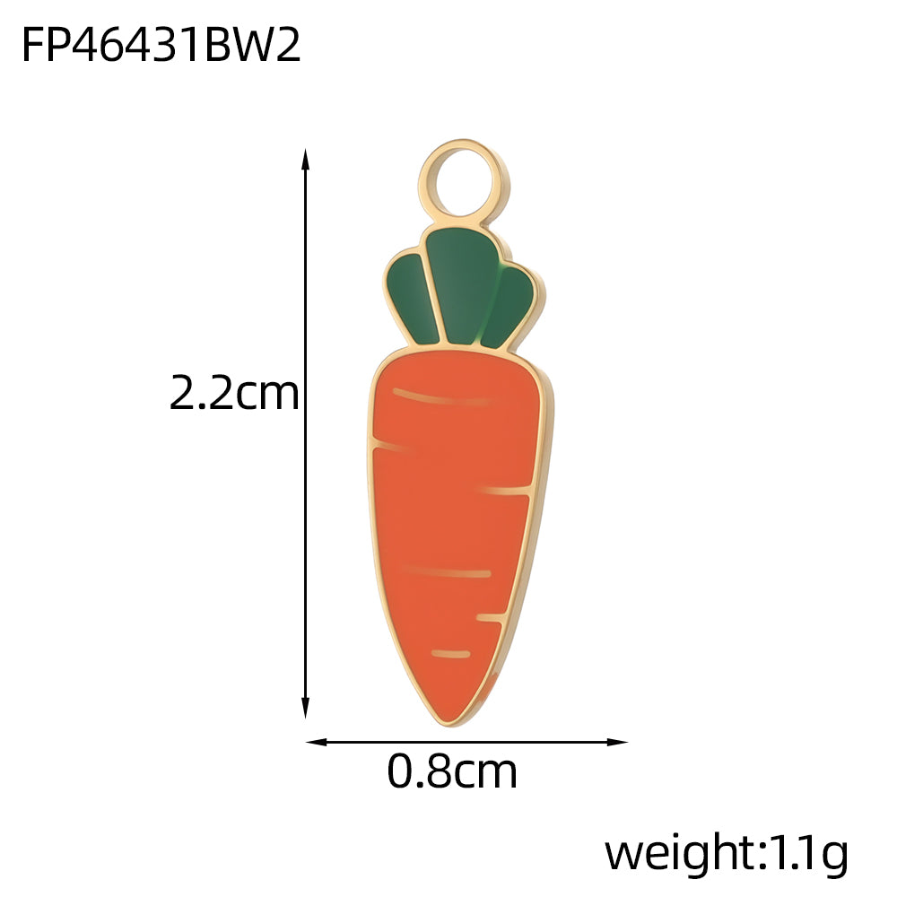 Lips Pendant In 304 Stainless Steel With 14K Real Gold Plated PVD Coating 0.03µm Thickness Featuring Enamel Process, 1 Piece
