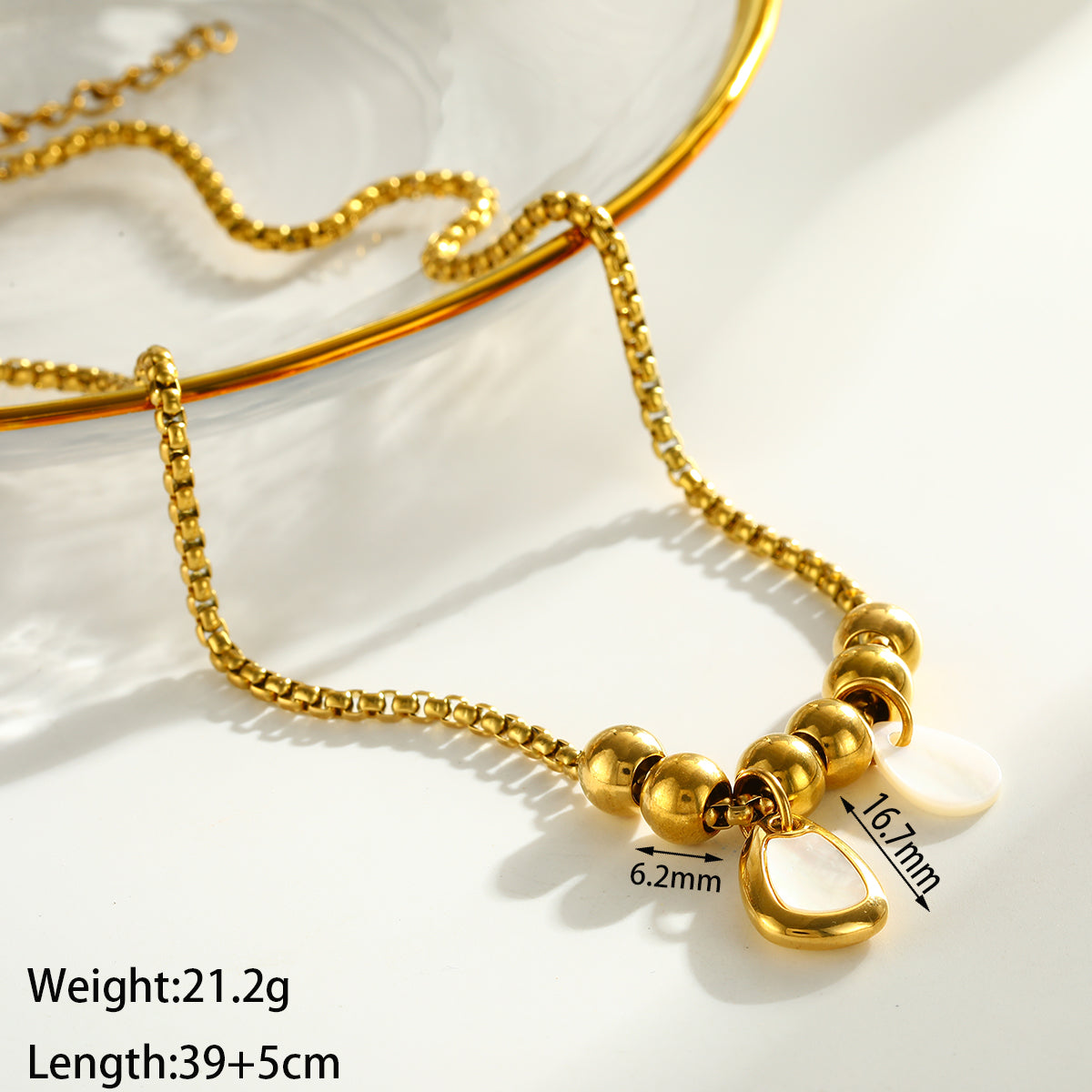 Round Pendant Necklace For Women Featuring 201 Stainless Steel With 18K Real Gold Plated Box Chain, Perfect For Valentine's Day
