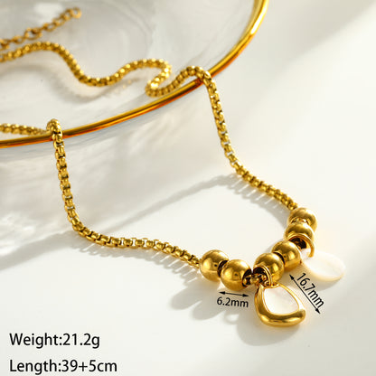 Round Pendant Necklace For Women Featuring 201 Stainless Steel With 18K Real Gold Plated Box Chain, Perfect For Valentine's Day