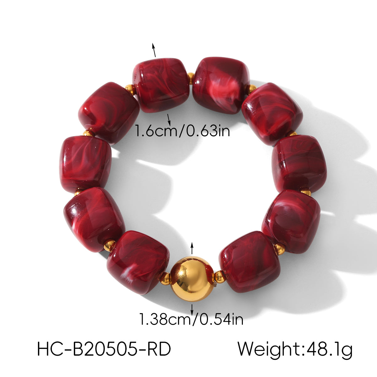 IG Style Square Bracelet For Women In 304 Stainless Steel With 18K Real Gold Plated Handmade Chain