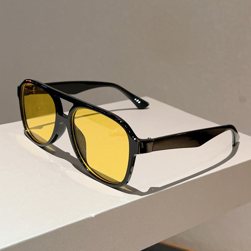 Unisex Square Full Frame Sunglasses With PC Lens Material In Leopard Print For Spring