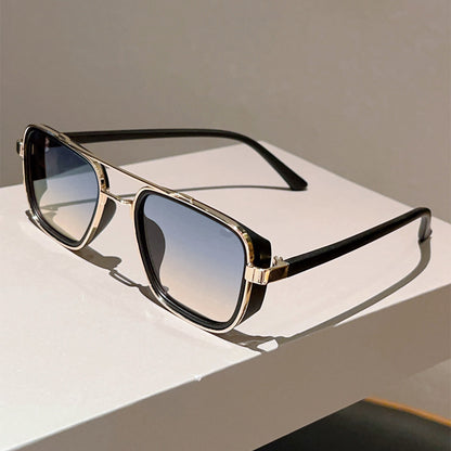 Unisex Square Full Frame Sunglasses With PC Lens Material In Black, Perfect For Spring And Summer