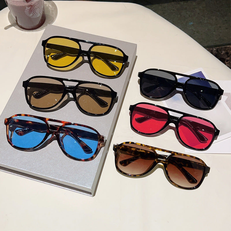 Unisex Square Full Frame Sunglasses With PC Lens Material In Leopard Print For Spring