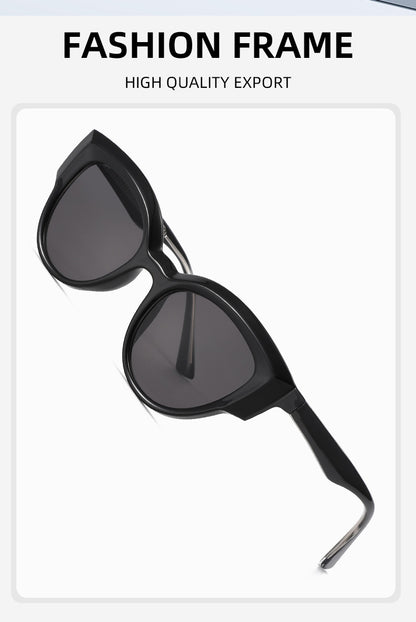 Unisex Cat Eye Full Frame Sunglasses With PC Lens Material In Black, Perfect For Spring