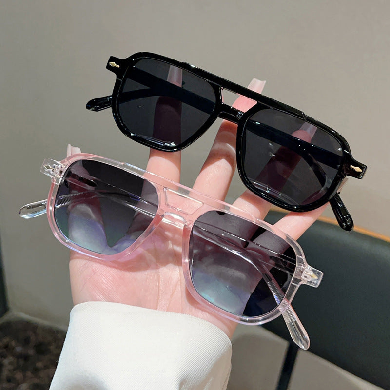 Unisex Square Full Frame Sunglasses With PC Lens Material In Black For Spring And Summer