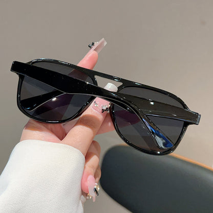 Unisex Square Full Frame Sunglasses With PC Lens Material In Leopard Print For Spring