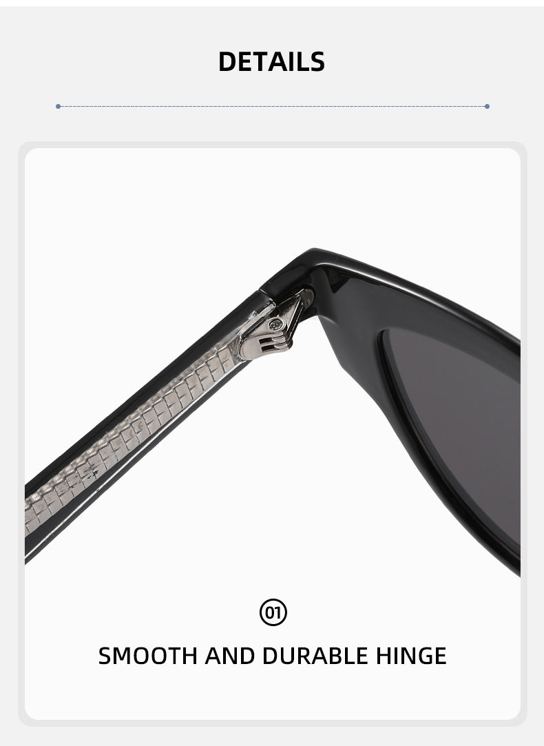 Unisex Cat Eye Full Frame Sunglasses With PC Lens Material In Black, Perfect For Spring
