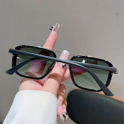 Unisex Square Full Frame Sunglasses With PC Lens Material In Black, Perfect For Spring And Summer