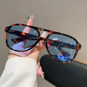 Leopard Print Frame Blue Lens