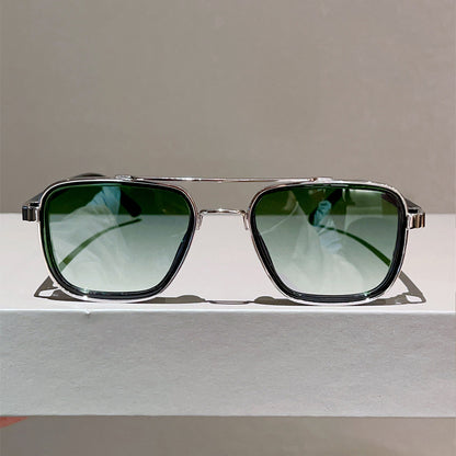 Unisex Square Full Frame Sunglasses With PC Lens Material In Black, Perfect For Spring And Summer