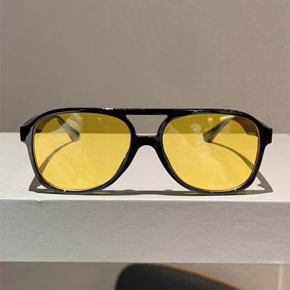 Unisex Square Full Frame Sunglasses With PC Lens Material In Leopard Print For Spring