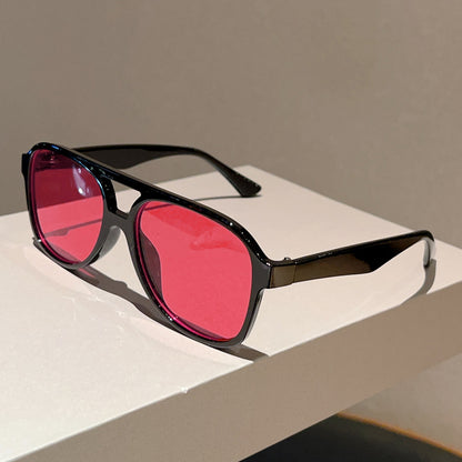 Unisex Square Full Frame Sunglasses With PC Lens Material In Leopard Print For Spring