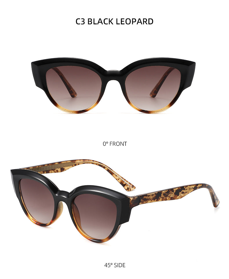 Unisex Cat Eye Full Frame Sunglasses With PC Lens Material In Black, Perfect For Spring