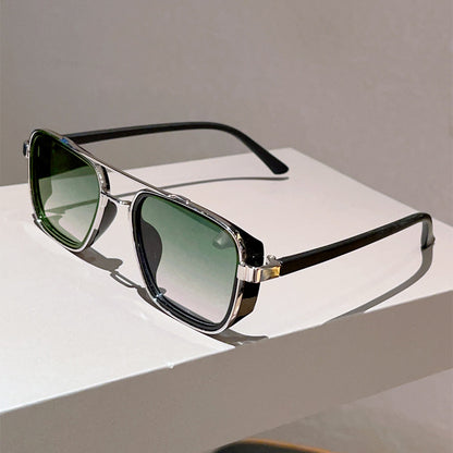 Unisex Square Full Frame Sunglasses With PC Lens Material In Black, Perfect For Spring And Summer
