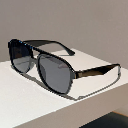Unisex Square Full Frame Sunglasses With PC Lens Material In Leopard Print For Spring