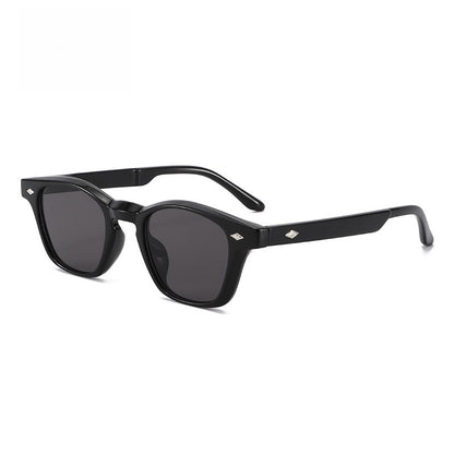 Unisex Round Frame Full Frame Sunglasses With PC Lens Material In Black, Ideal For Spring