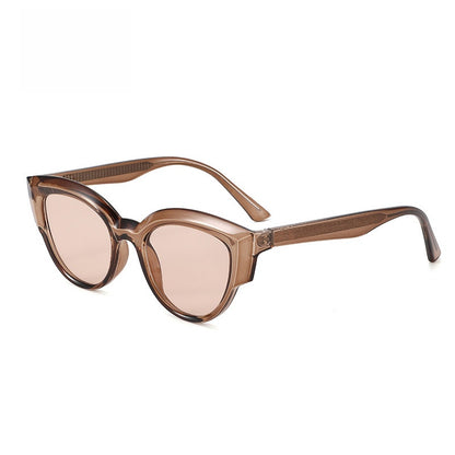 Unisex Cat Eye Full Frame Sunglasses With PC Lens Material In Black, Perfect For Spring