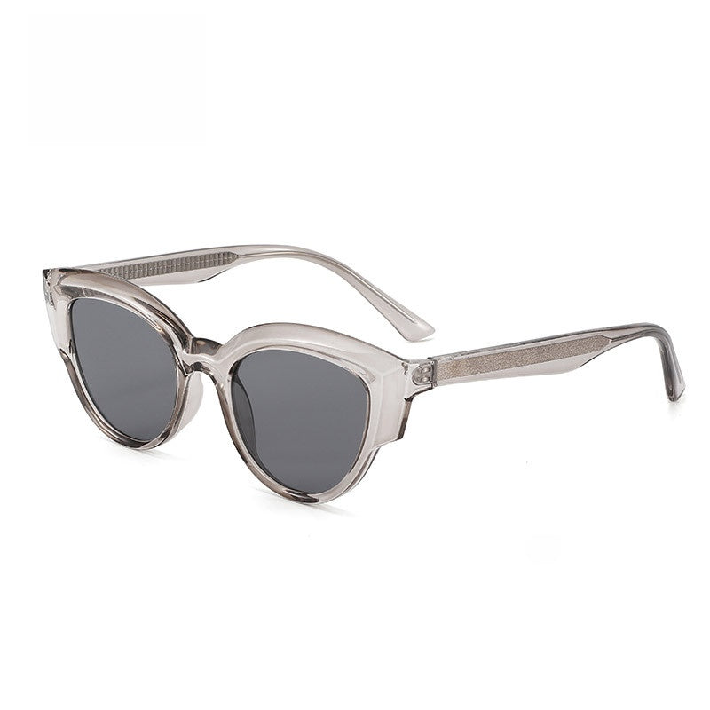 Unisex Cat Eye Full Frame Sunglasses With PC Lens Material In Black, Perfect For Spring