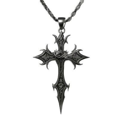 Gothic Cross Necklace For Unisex Featuring Electroplated Alloy With Cable Chain