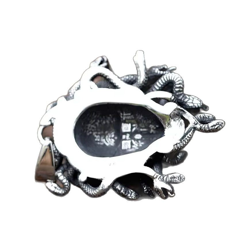 Gothic Snake Pendant Necklace For Unisex Featuring Electroplated Zinc Alloy With Twisted Rope Chain