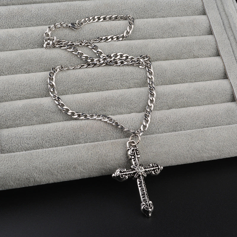 Cross Necklace For Unisex Featuring Electroplated Titanium Steel Material
